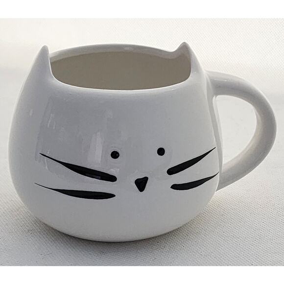 MUG/CUP-White-Cat Face-Cat Ears-Unique-Desk Accessory-Holds 16 oz/2 Cups - Picture 6 of 8